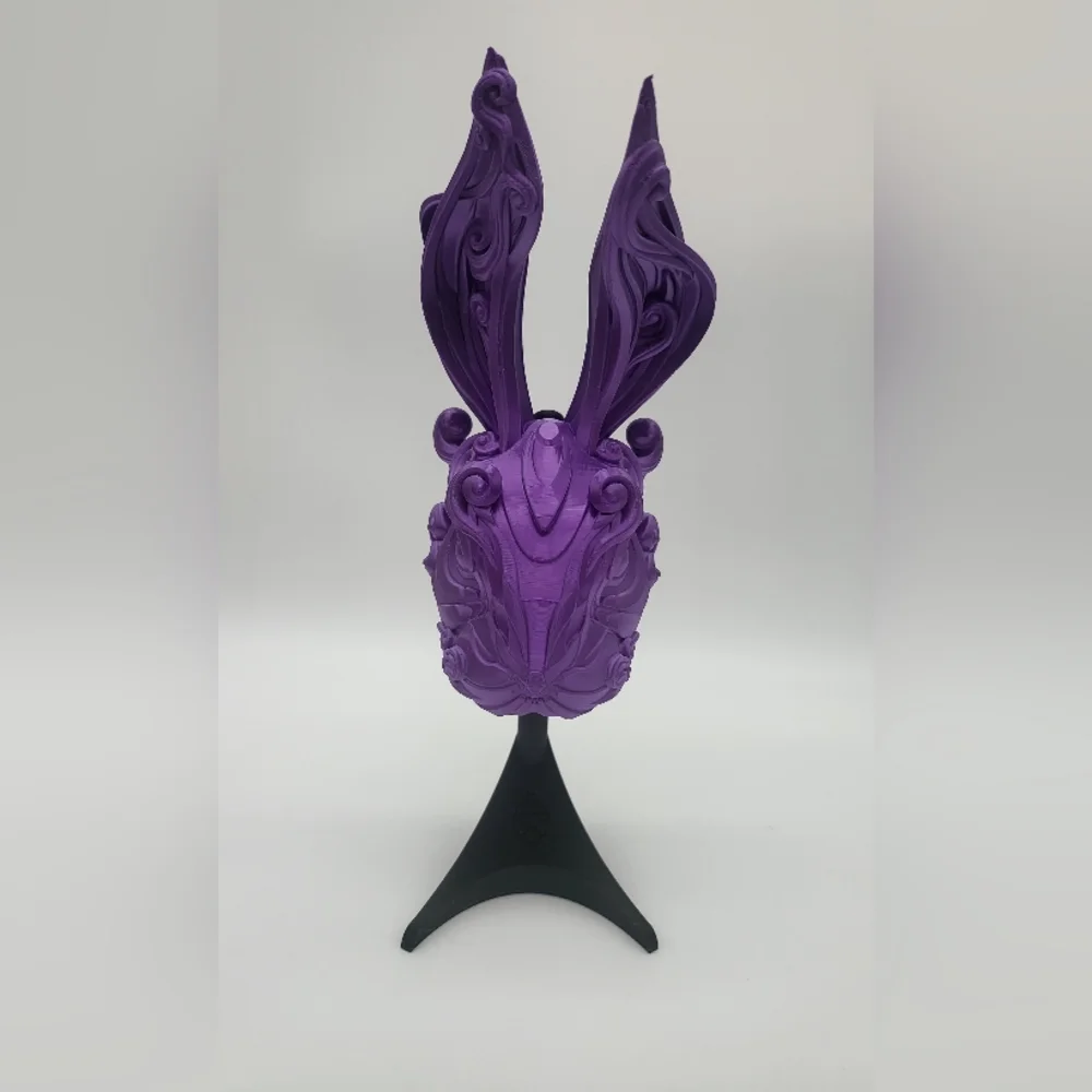 3D Printed Rabbit Mask With Stand - Picture 2 of 3
